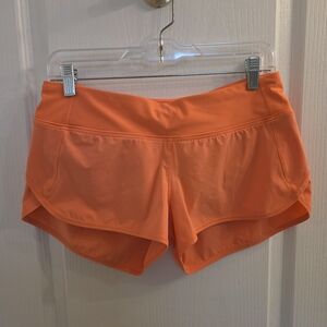 lululemon athletica Salmon/Dark Peach Speed Ups Running Shorts 2.5"